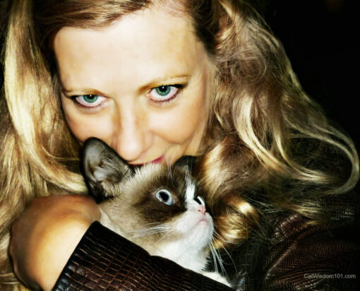 Grumpy Cat with cat expert and author Layla Morgan Wilde